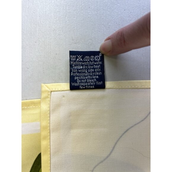 Beauville Napkins Yellow Green Poppy Set of 2 100% Cotton Made in France - Picture 8 of 8